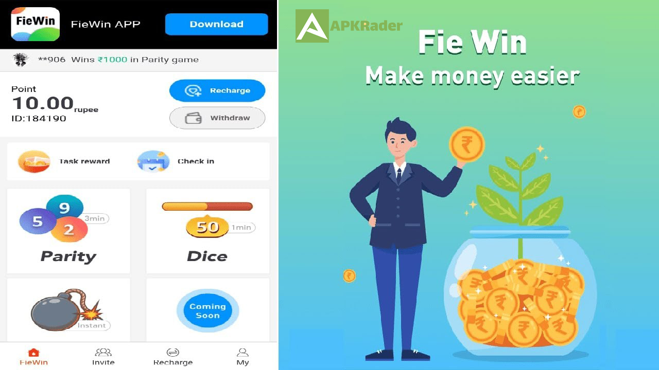 How to Fiewin Login Refer Earn App?