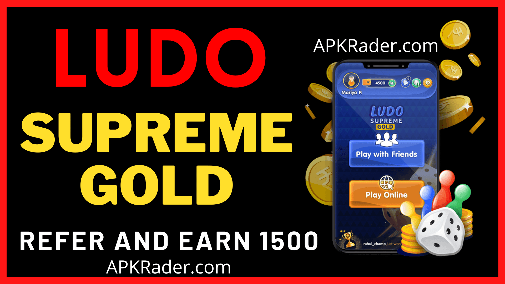 Ludo Supreme Gold App Download Get ₹100 Sign Up Bonus