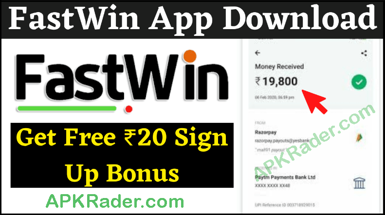 FastWin App Download & Get ₹20 Sign Up Bonus