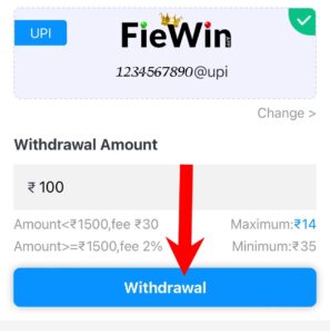 Withdraw Button and Money