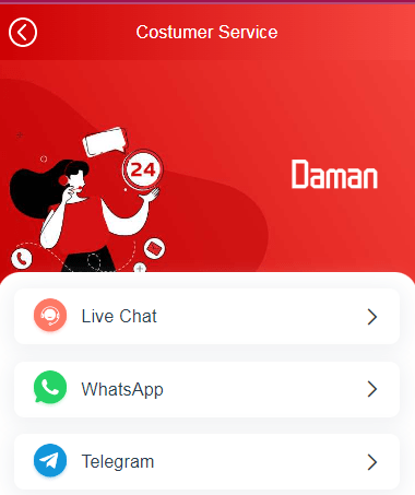 Customer Support in Daman Games